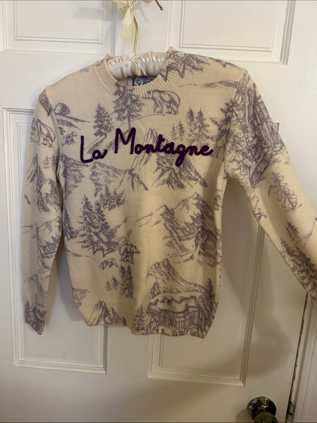 Kid’s Cashmere/Wool Blend Winter Scene Toile Sweater Like New